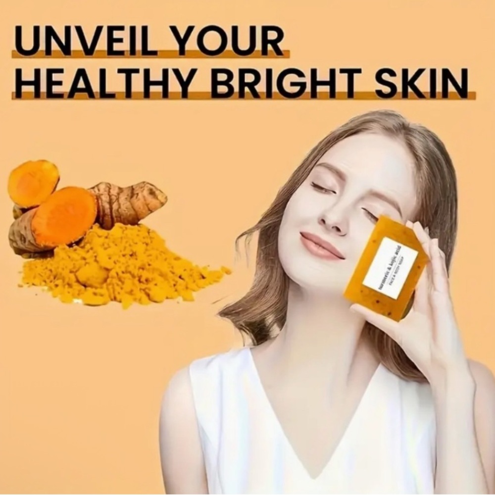 Turmeric & Kojic Brightening Soap - Set of 3 - Picture 2 of 4